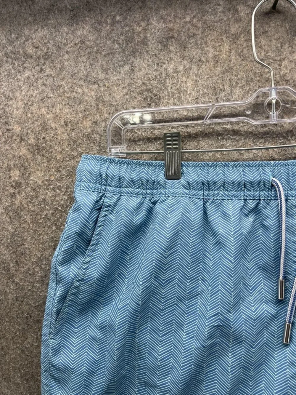 Peter Millar Swim Trunks Mens Large Blue Chevron Mesh Lined Seaside Quick Dry